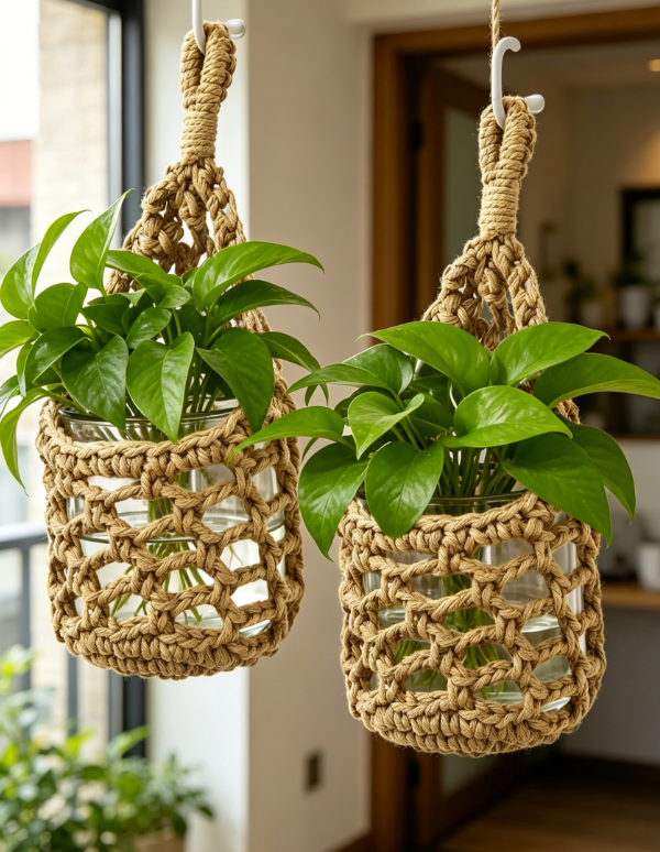 Wall Mounted Plant Hanger Basket for Indoor Plants