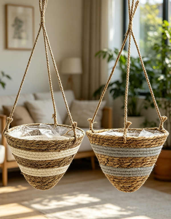Large Cone Hanging Planter Basket, Wall Flower Holder